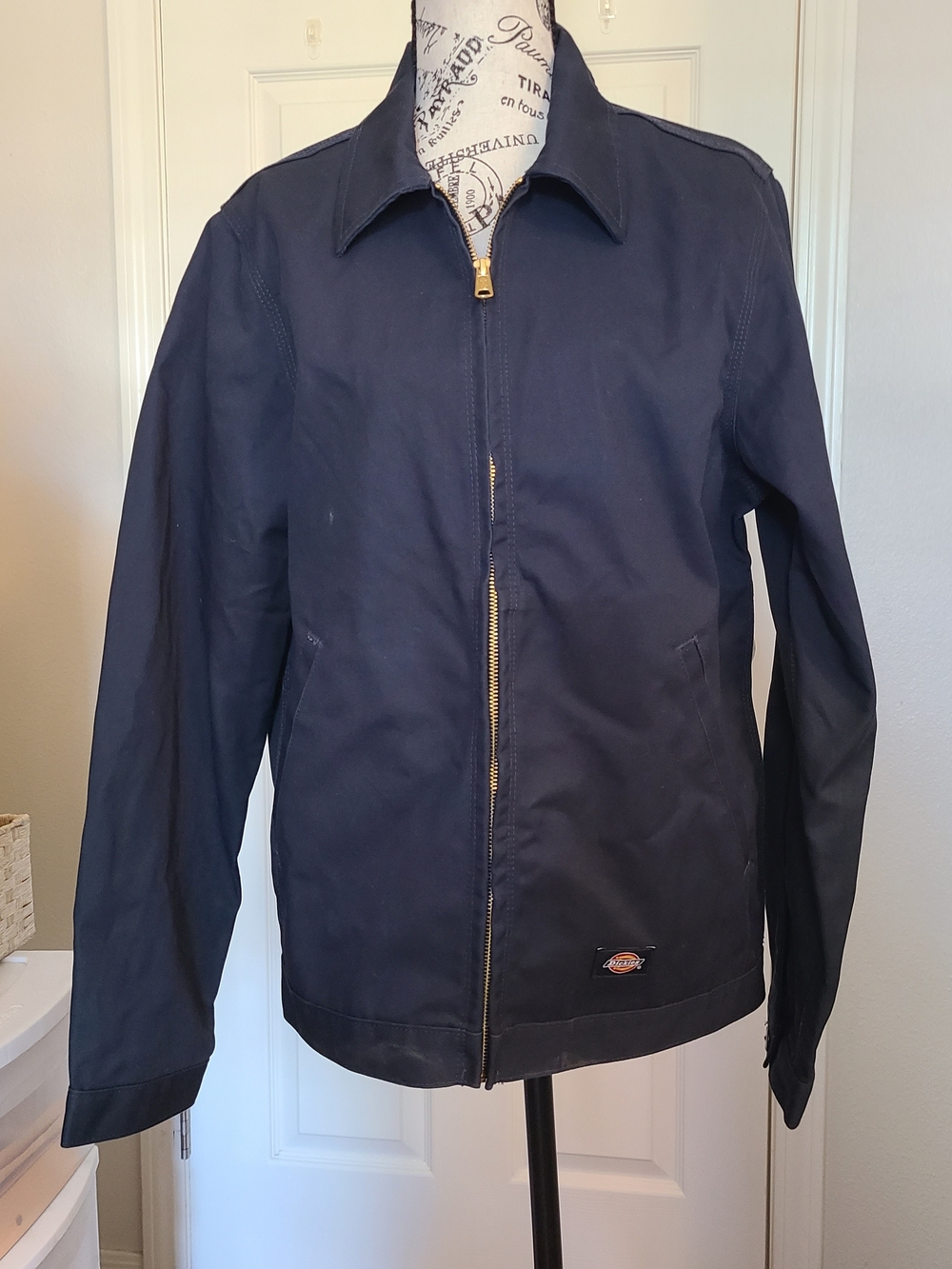 Dickies Navy Zip-Front Bomber Jacket